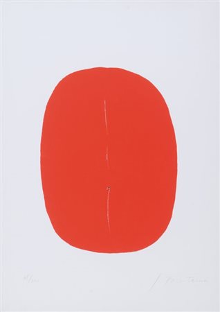 LUCIO FONTANA (1899-1968) Senza titoloserigrafia stampata in rosso con...