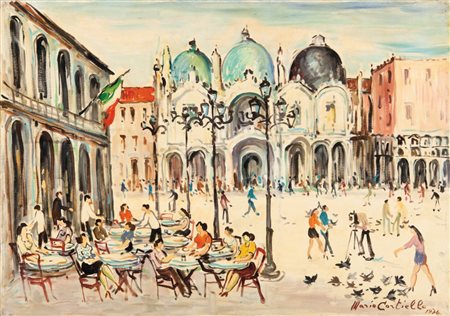 MARIO CORTIELLO (1907-1982) Venezia 1976tecnica mista su tela cm 50x70firmato...