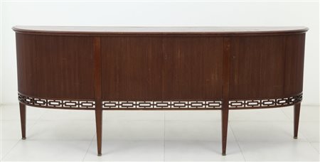 UNA CREDENZA, anni "50. Legno di mogano, legno impiallacciato in mogano,...