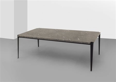OSVALDO BORSANI Un tavolino "T61b" per TECNO, 1957Ferro verniciato, marmo. Cm...