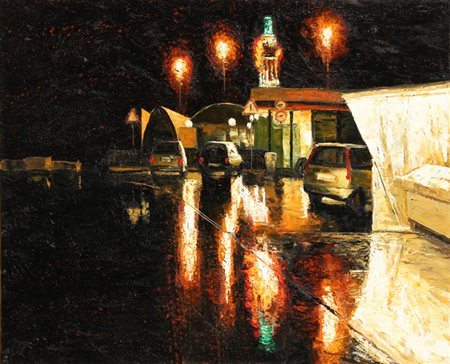 Davide FRISONI (Rimini 1965-) Night coke, 2009, olio, acrilico e quarzo su...