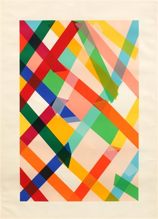 Piero DORAZIO (Roma 1927-Todi 2005) Senza titolo, 1971, litografia a colori,...