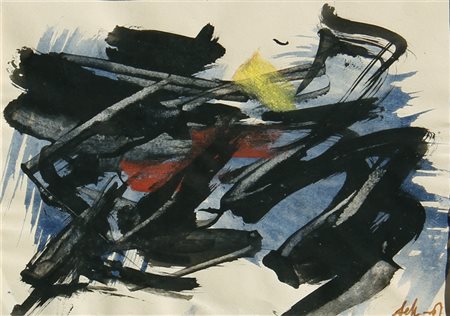 Gerard SCHNEIDER (Saint Croix 1896-Parigi 1986) Senza titolo, 1961, pittura...