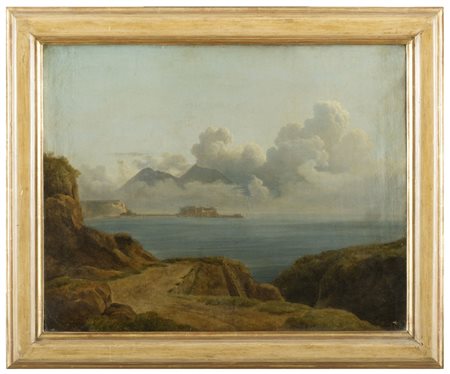 PITTORE INGLESE XIX SECOLO Napoli Olio su tela cm 48 x 62 Firma di difficile...