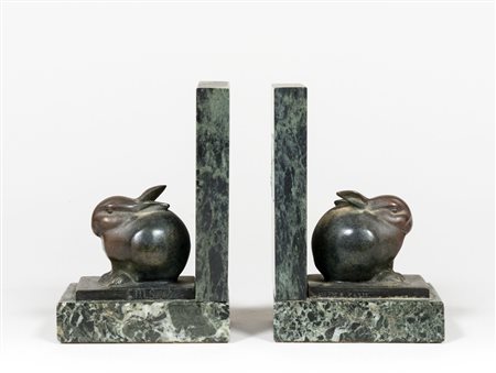 EDOUARD MARCEL DANDOZ Basel 1881 - Losanna 1971 Lapin bijou bookends 1920...