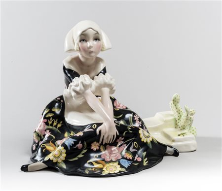 CERAMICA ESSEVI Nostalgia Figura femminile H cm 30 x 40 x 25 Firmata sotto la...