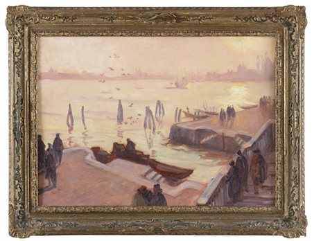 EMILE BERNARD Lilla 1868 - Parigi 1941 Veduta di Venezia 1901 Olio su cartone...