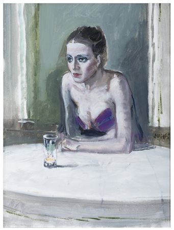 ALBERTO SUGHI Cesena 1928 - Bologna 2012 Donna al bar 1971 Olio su tela cm 65...