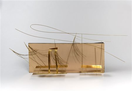 FAUSTO MELOTTI Rovereto 1901 - Milano 1986 La Tempesta 1973 Scultura in oro e...