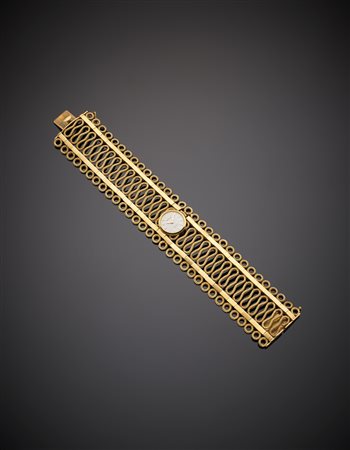 ROLEX Orologio da donna in oro come il bracciale g. 69,20, lungh. cm 17,50...