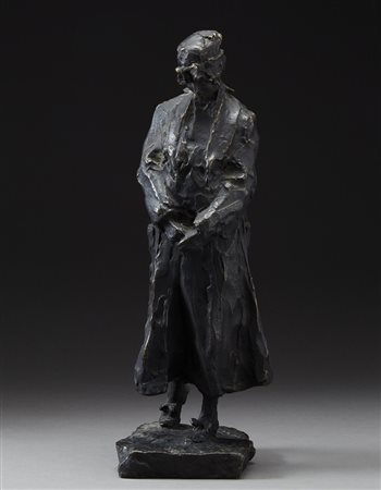 Ennio Pettenello ( 1929 ) "Figura" scultura in bronzo (h cm 49) Firmata sulla...