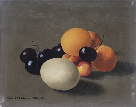 Ugo Celada da Virgilio (Virgilio 1895 - Varese 1995) "Composizione con uovo e...