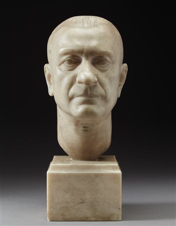 Carlo Sessa (Milano 1909 - Bollate 1975) "Busto di gentiluomo" scultura in...
