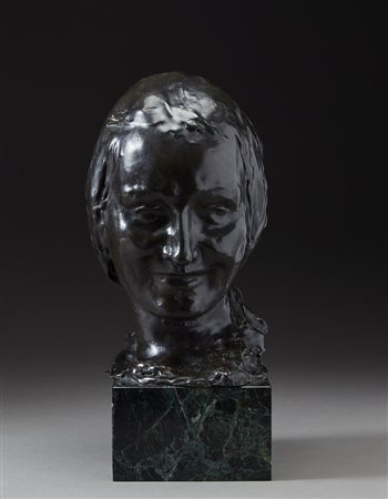 Mario Restelli (Milano 1891 - 1961) "Volto di donna" 1921 scultura in bronzo...