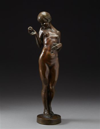 Francesco Modena (Bovolone 1882 - Mestre 1960) "Eva" scultura in bronzo (h cm...