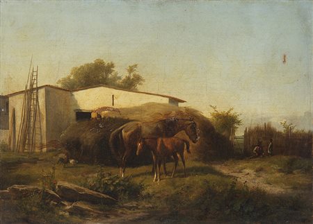 Andreas Markò (Vienna 1824 - Firenze 1895) "Fattoria di Panna (Mugello)" 1864...