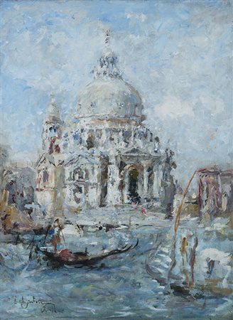 Luigi Mantovani (Milano 1880 - 1957) "Santa Maria della Salute a Venezia"...