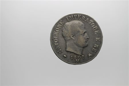 MILANO. Napoleone I (1805-1814). Da 2 lire 1807. Pagani 33a. AG. Molto raro. qBB