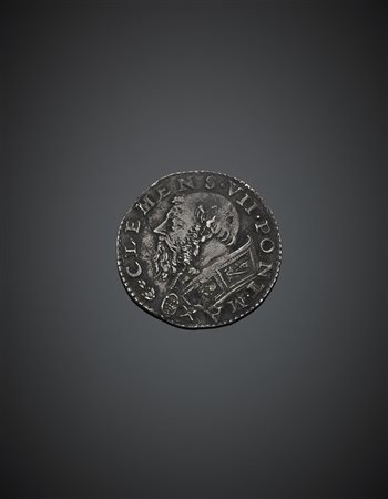 ROMA. Clemente VII (1523-1534), Doppio carlino con busto a d. e, al R/, Ges˘...