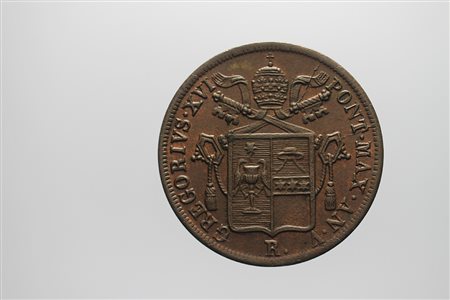 ROMA. Gregorio XVI (1831-1846). Un baiocco 1835/V. Pagani 262. CU. FDC