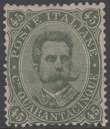 [REGNO D'ITALIA] 1889 45c. verde oliva. G. Oliva, cert. A. Diena...