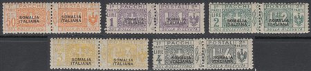 [SOMALIA] 1923 Pacchi postali, "Nodo di Savoia" serie completa 5 valori non...