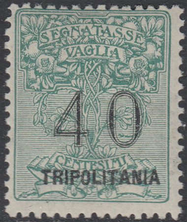 [TRIPOLITANIA] 1924 Segnatasse vaglia, 40c. verde con soprastampa in...