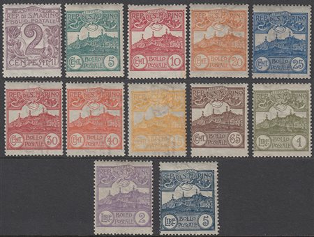 [SAN MARINO] 1903 "Cifra o veduta", serie completa 12 valori. MNH/MH...