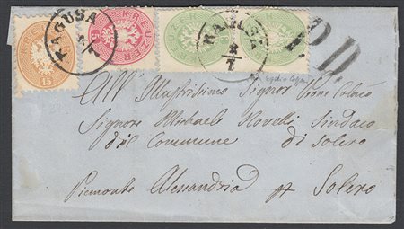 [AUSTRIA] 1864 (2 lug.) Lettera spedita da Ragusa (ufficio del Kronland della...