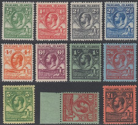 [ISOLE FALKLAND] 1929/1937 Giorgio V, serie ordinaria cpl 11v....