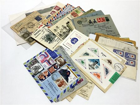 [MONDIALI STORIA POSTALE] 1890/1960 circa Lotto di oltre 80 oggetti postali...