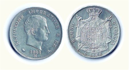 MILANO - Napoleone I - 5 Lire 1811. Metallo: AR - Conservazione: SPL