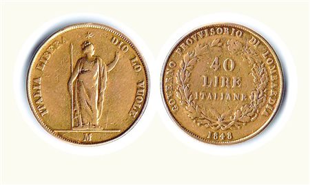 MILANO - Governo Provvisorio - 40 Lire 1848 - Impercettibile traccia...