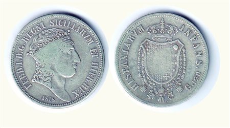 NAPOLI - Ferdinando I (1816-1825) 120 Grana 1818 D/Busto coronato a d-;...