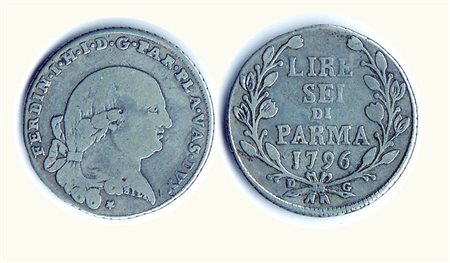 PARMA - Ferdinando di Borbone - 6 Lire 1796. Rarità: R - Metallo: AR -...