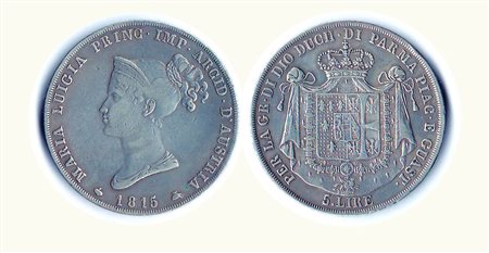 PARMA - Maria Luigia - 5 Lire 1815. Metallo: AR - Conservazione: BB+