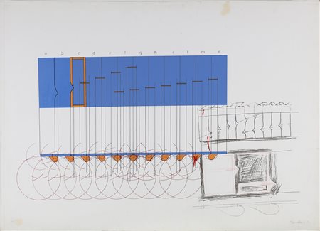 BONALUMI AGOSTINO (1935 - 2013) Progetto blu. 1971. Litografia. Cm 102,00 x...