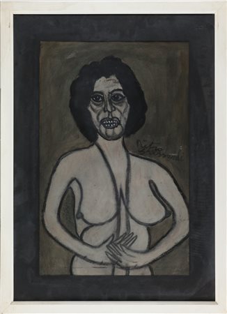 GHIZZARDI PIETRO (1906 - 1986) Nudo femminile. Tecnica mista su carta. Cm...