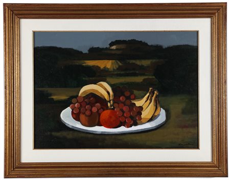 TRIVELLONI ROMOLO (1917 - 1974) Frutta. . 1974. Olio su tela. Cm 70,00 x...