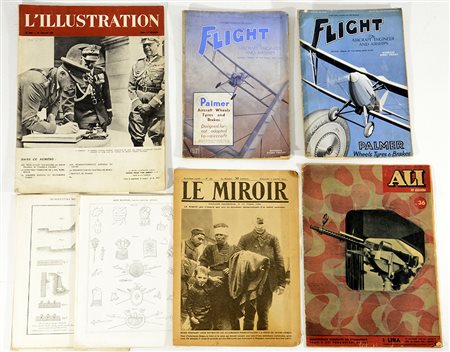 Lotto di riviste: tre inerenti l'aviazione editate nel 1931-1932 e nel 1942,...