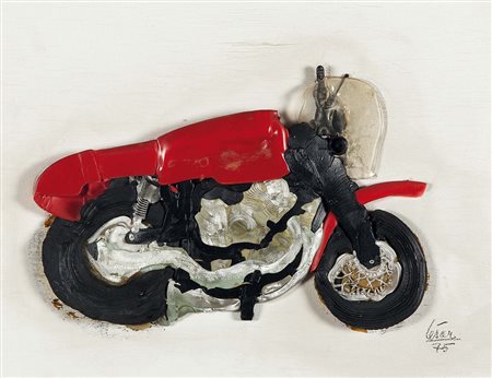 Cesar (1921-1998), Compressed Motorcycle, 1975, policompressione su tavola,...