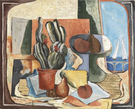 René Paresce Carouge 1886 - Parigi 1937 Natura morta (Cactus), 1929 Olio su...