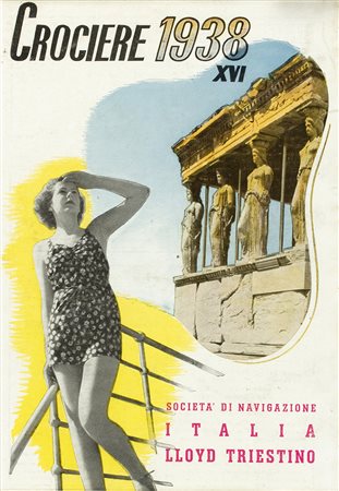 ARTISTA DEL XX SECOLO Crociere, 1938 Stampa pubblicitaria, 24 x 17 cm