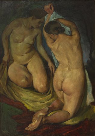 SANDOR GULYAS Dopo il Bagno, 1920 - 1922 Olio su tela, 98 x 70 cm Firma in...
