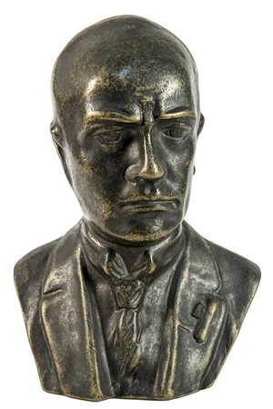 GIORGIO ROSSI Ritratto del Duce da giovane Scultura in bronzo, h 18 cm