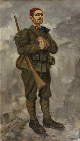 GIUSEPPE AVITABILE Soldato con moschetto, 1924 (Probabile ritratto del Duce...