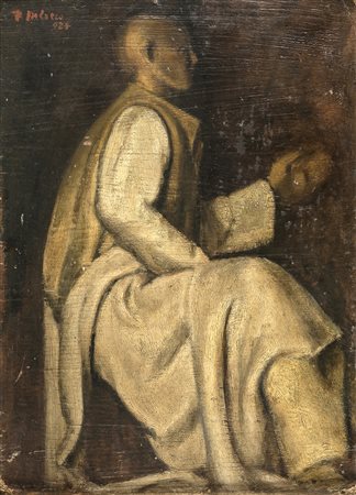 FRANCESCO DI COCCO Il profeta, 1924 Olio su cartone, 37,5 x 27 cm Firma e...