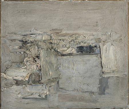 PIERO SADUN Paesaggio grigio, Anni ‘50 Olio su tela, 30 x 35 cm Firma al...