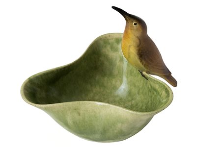 RENATO BASSANELLI Ciotola con uccellino, Anni ‘30/’40 Ceramica dipinta, 8 x...