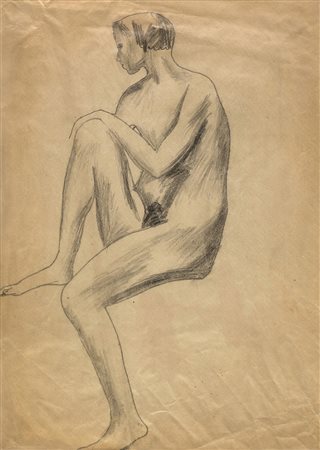 PERICLE FAZZINI Nudo di donna seduta, 1932 Matita su carta, 46,5 x 33 cm
